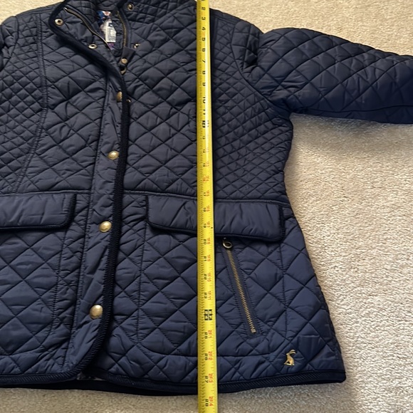 Joules navy blue quilted zip/snap jacket Sz 12 - Picture 11 of 13